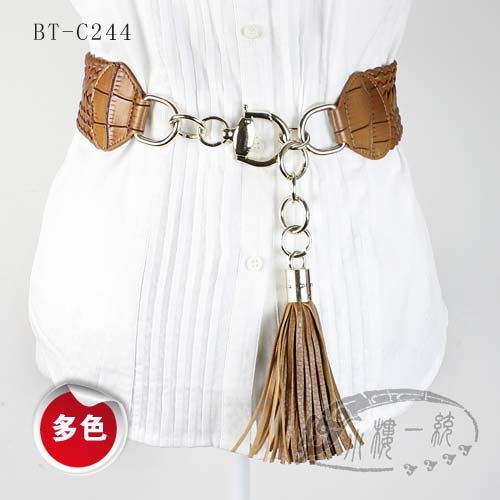 Free shipping Hot-sale imported high-quality Women Tassel Wide Woven Braided Leather Boho Hip Belt fashion ladies belts aBT-c244