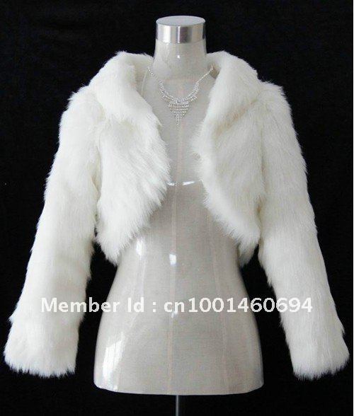 Free Shipping Hot Sale Ivory Beautiful Faux Fur Bridal Wrap Bridal Shawl Bride Shawl