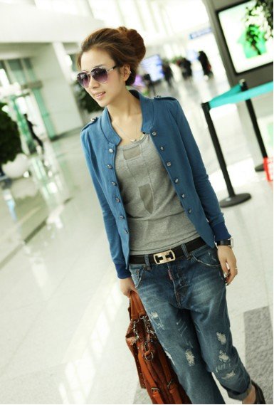 Free Shipping Hot Sale Korean Style Solid Color Double Breasted Long Sleeves Coat,Women's Hoodie Coat+Wholesale/Retail/Drop Ship