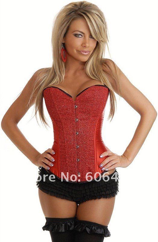 Free shipping!! Hot sale Lace up Red Sequin Burlesque Corset Sexy Lingerie sexy bustier Underwear Bustier wholesale retail 5206