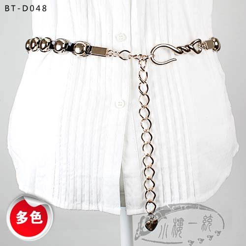 Free shipping Hot-sale Ladies' belt Free shipping Women Large Hook Stud Genuine Patent leather Chain Link Hip Belts uBT-D048u