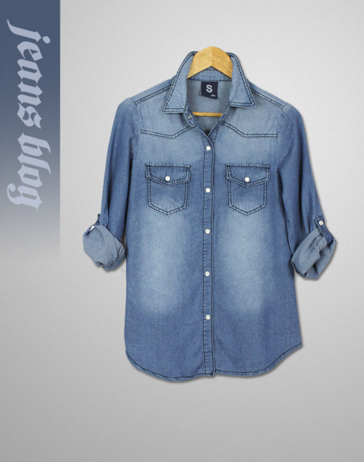 Free Shipping  Hot Sale Ladies Fashion Jean Shirt Classical Fashion Jean Clothes Korean Style  9263