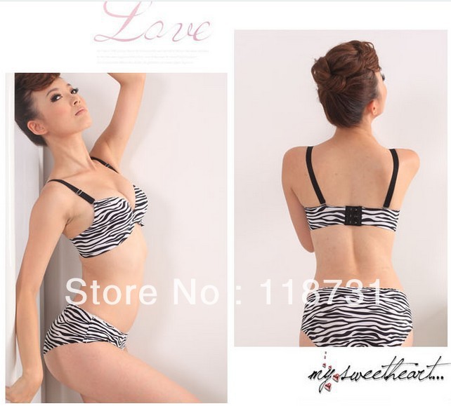 Free shipping hot sale ladies' seamless push up bra set one piece sexy bra and panties wholesale/retail