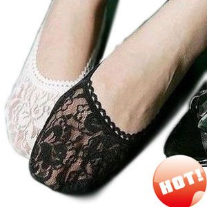 Free Shipping-Hot Sale Ladies' Summer thin lace Sock Slippers,ankle socks,mix colours,24 pairs/lot