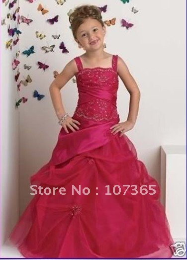 Free shipping Hot Sale lovely Flower Girl bead Dress  party dress size /custom /wholesale/retail