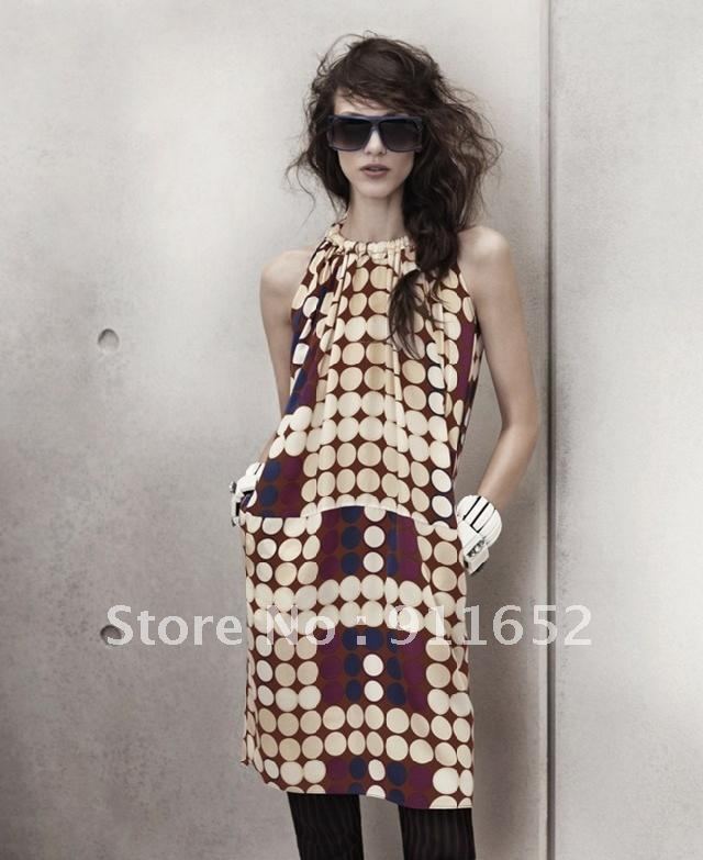 Free Shipping Hot Sale New Arrival H&M at Marni  Polka Dot Print Strapless One-piece Dress