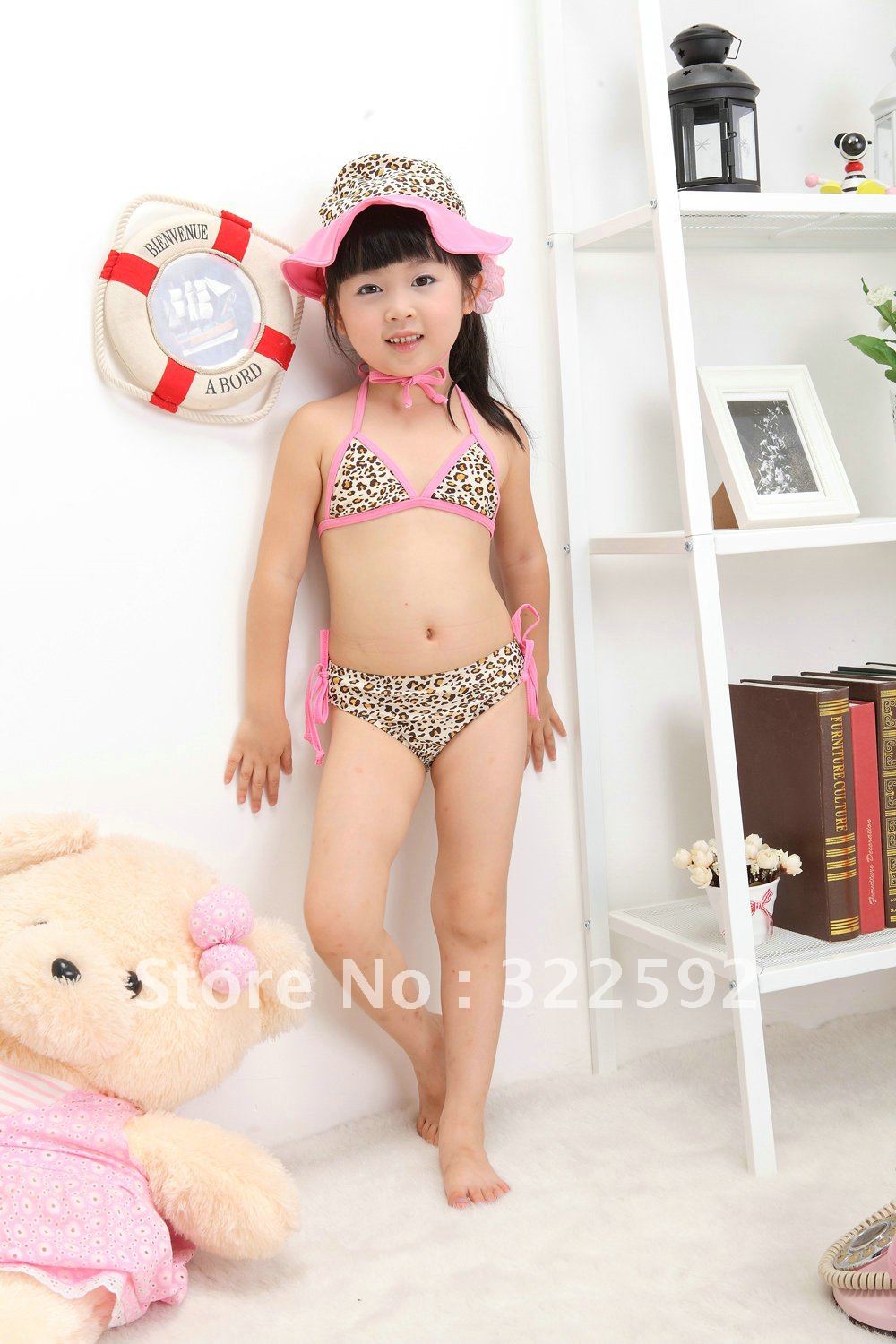 free shipping hot sale new children/girl/kids' swimsuit/swimwear/beach wear/bikini/swimming wear leopard  two pieces bikini z08