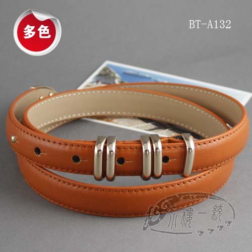 Free shipping hot-sale new Gold Rings Women Faux Leather Skinny Belt ladies fashion belts BT-A132-1