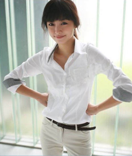 Free Shipping Hot sale new ladies' women's white and working shirt OL blouses,long sleeves shirt Lowest price,favor quality