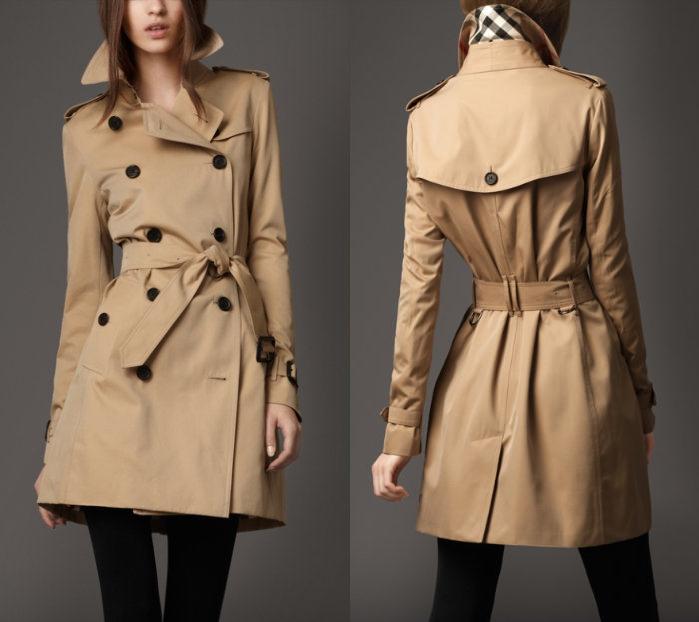 Free shipping hot sale qood quality  double breasted womens slim trench coat &wholesale