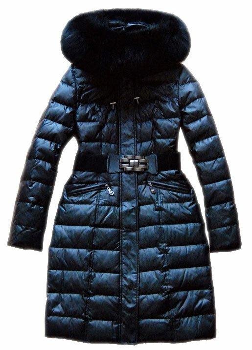 Free Shipping Hot Sale Real Blue Fox Fur Collar Women's Long Down Jacket Outware Clothes Black ML8008