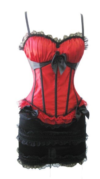 Free shipping ! Hot Sale Red Satin Sexy Plus Size Corsets Bustiers Fashion Shaper Corset Bustier S-XXL 9332