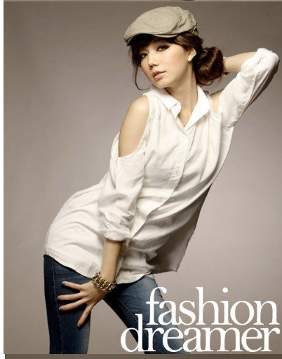 Free shipping,Hot Sale,Sexy Women's Casual Shirt,Hollowout Shoulder Long Sleeved Cotton Shirt#3562