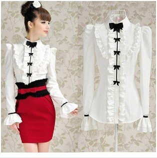 Free shipping hot sale sweetheart princess bow blouses for women ,fashion ladies blouse,shirt women