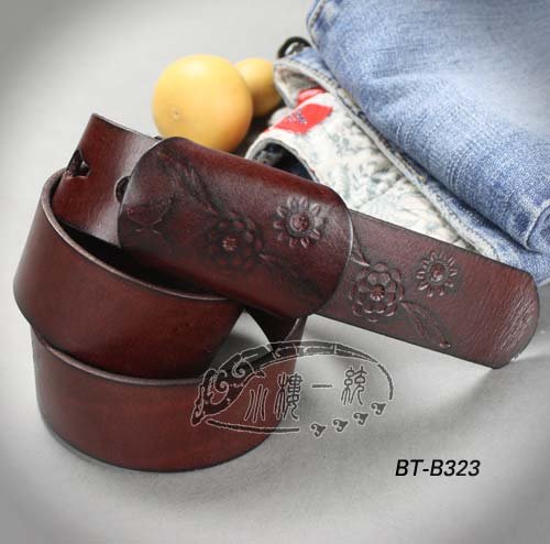 Free shipping Hot-sale Women Exquisite Sunflower Tooled cow Leather Belt many colors/genuine leather belt tBT-B323t