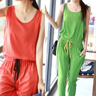 Free shipping hot sale Women's 2012 new arrival Fashion Candy colors leisure vest Siamese pants lady jumpsuit s949