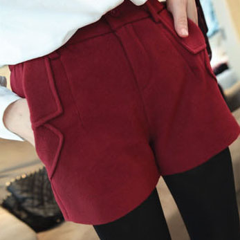 Free shipping,hot sale,women's  fashion woolen cashmere shorts,ladies casual wool short pants,4 color,S-XXL