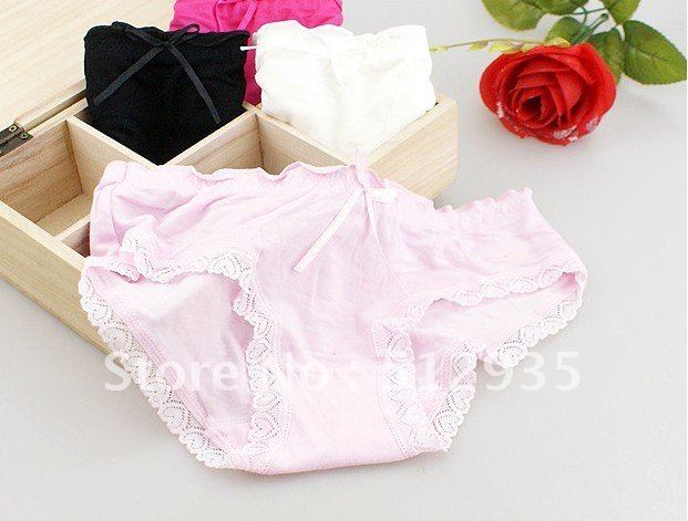 Free Shipping Hot Sales Cotton Women Panties ,Free Size Women Underwear ,Sexy Bowknot Lace Lady's Briefs