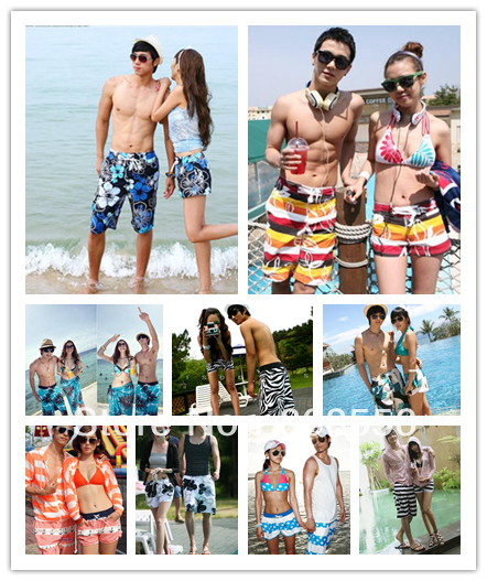 Free shipping hot sales fashion lovers beach shorts couple men/women beach style pants wholesale or retail in stock