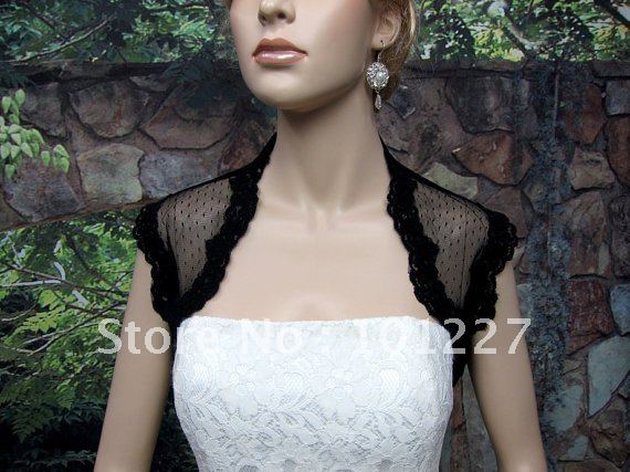Free Shipping Hot Sales Short Sleeves Tull Lace Appliqued Wedding Dress Bridal Jacket JD264
