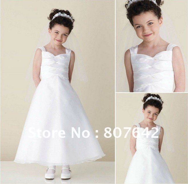 Free shipping hot sell A-line sleeveless Flower girl dresses girls party dresses Custom-size/color wholesale price Sky-1070