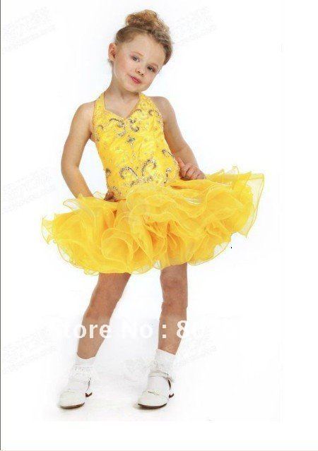 Free shipping hot sell Halter embroidery sleeveless Flower girl dresses girls pageant dresses Custom-size/color Sky-1059