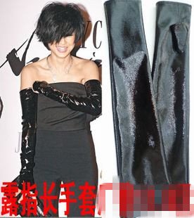 Free shipping Hot sell Leather Half finger mittens arm sleeve+Thin Wrist Gloves