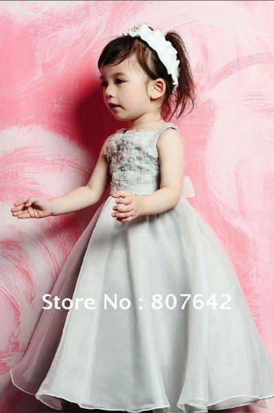 Free shipping hot sell off the shoulder sleeveless chiffon Flower girl dresses girls pageant dresses Custom-size/color Sky-1057