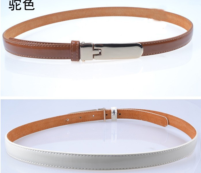 Free shipping,hot-selling Fashion cowshin leather quality  delicate rose gold buckle thin belt women's strap