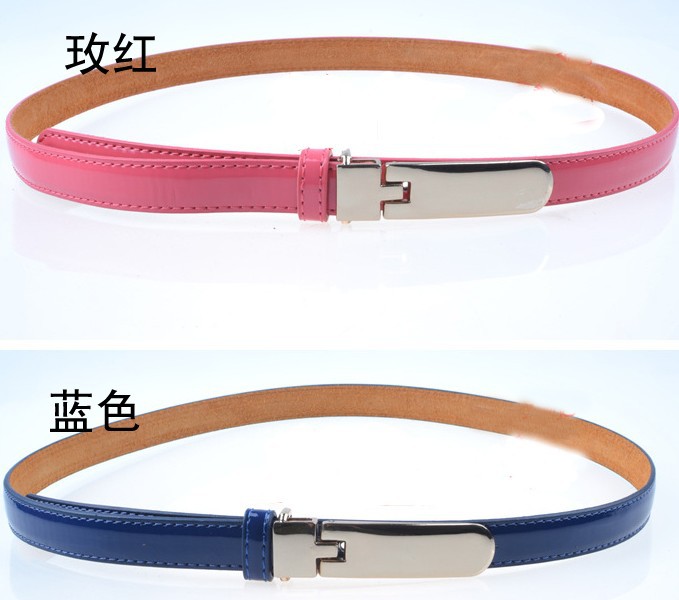 Free shipping,hot-selling Fashion cowshin leather quality  delicate rose gold buckle thin belt women's strap,6pcs/lot