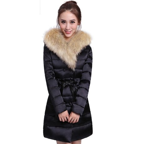 Free shipping hot-selling ultra large luxurious fur collar slim women medium-long down coat.real fur down jacket 3 color