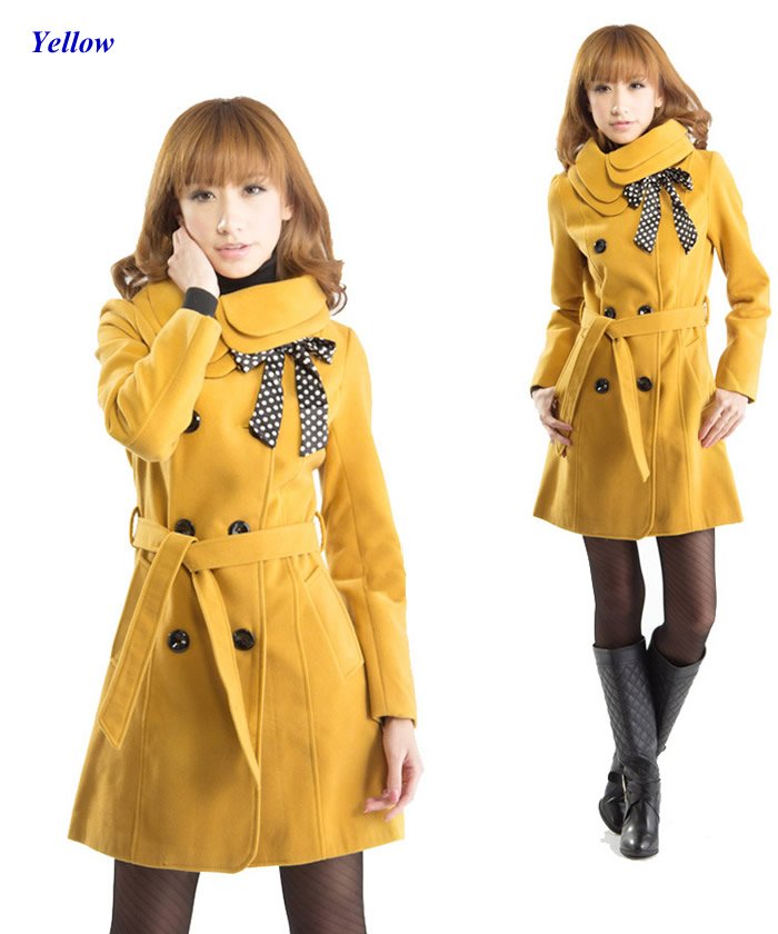 Free shipping hot selling women winter warm trench coat outerwear windbreaker slimming fit winter jackets casual dress wool coat