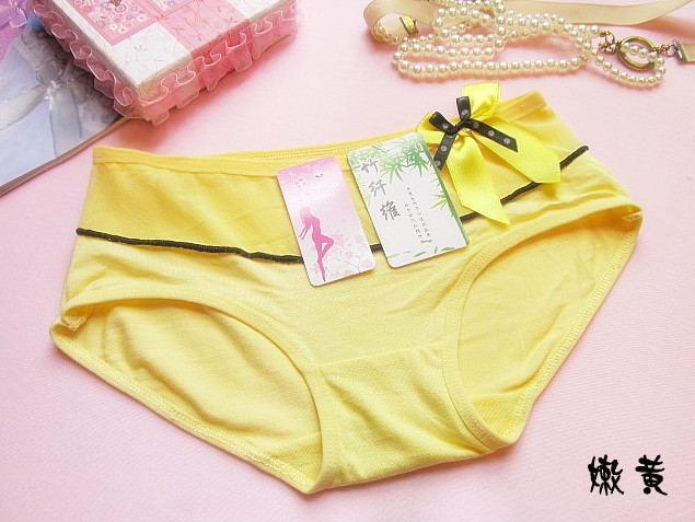 Free shipping Hot selling Yellow Pretty sexy cotton women's underwear Briefs 10pcs/lot