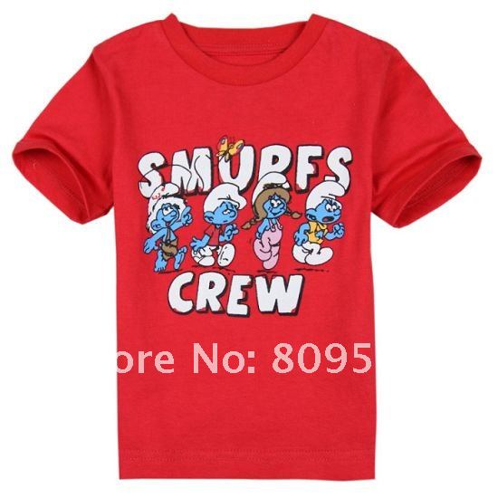 Free shipping hot wholesale Smurfs Children T-shirt children short sleeve shirt  Baby boys tee Kids sports wear DX-54