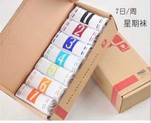 FREE SHIPPING hot  Winter hot female shall love week socks / Monday of week seven day double