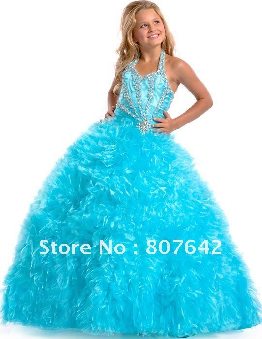 Free shipping HotSale sweetheart beads appliques Flower Girl Dress girls' gown Custom-size/color wholesale price Sky-1011
