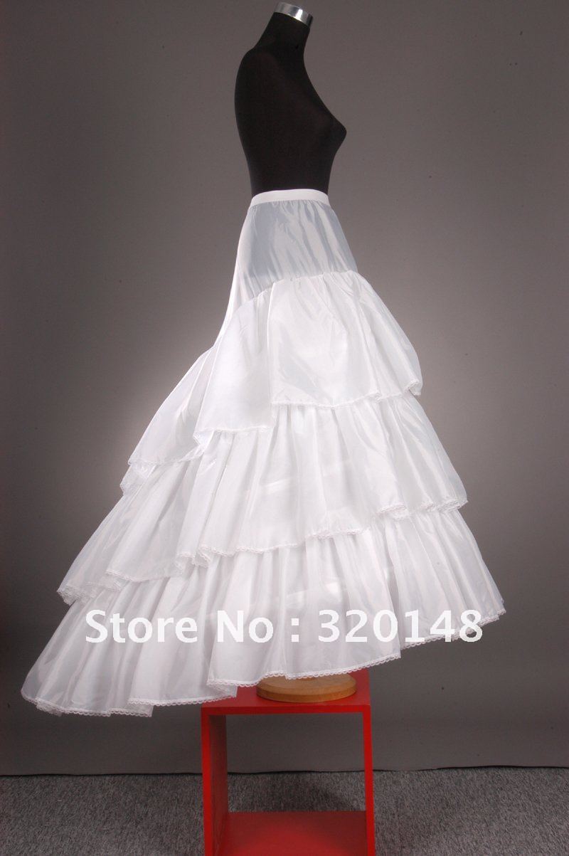 Free Shipping HP-41009 Cloth Tulle Balloon 2 Tier Court Train Wedding Dress Petticoat Bridal Gown Crinoline