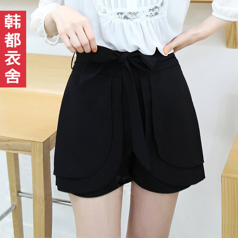 Free shipping HSTYLE 2012 women's summer solid color elastic mid waist shorts la2086 0418