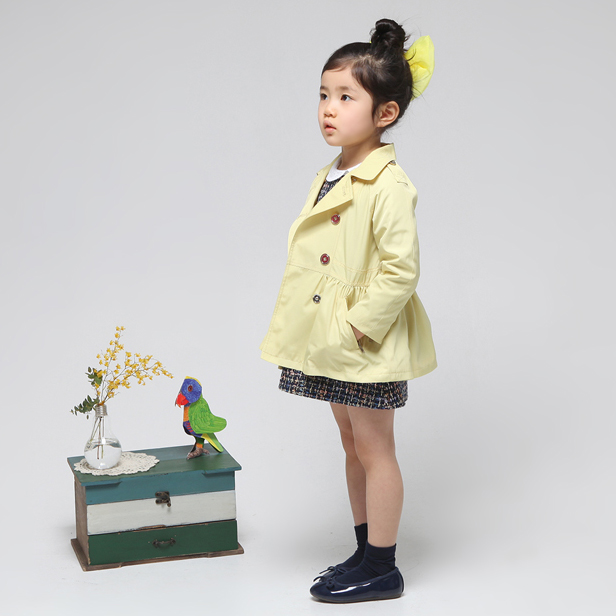 Free Shipping Ilovej children's clothing 2013 spring and autumn female child long-sleeve casual short jacket short trench 3271