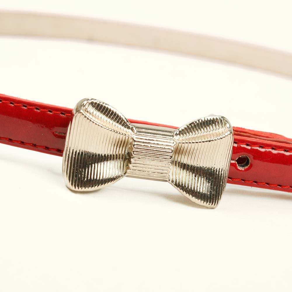 Free shipping imported high-quality Women Bow Buckle Patent Leather Skinny Belt fashion ladies belts reBT-A165 with many colors