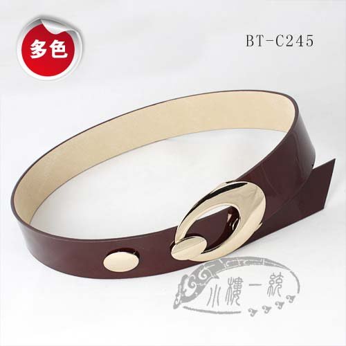 Free shipping imported high-quality Women Gold Toned Interlocking Buckle Patent Leather Hip Belt aBT-c245a Fashion belts