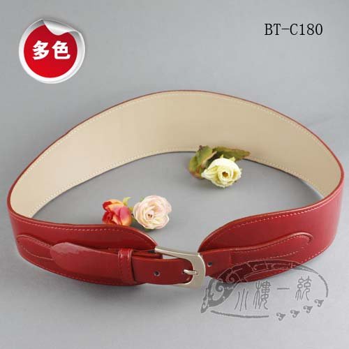 Free shipping imported high-quality Women Pin Buckle Genuine Patent Leather Wide Wrap Waist Belt Cinch Belt rgBT-C180f