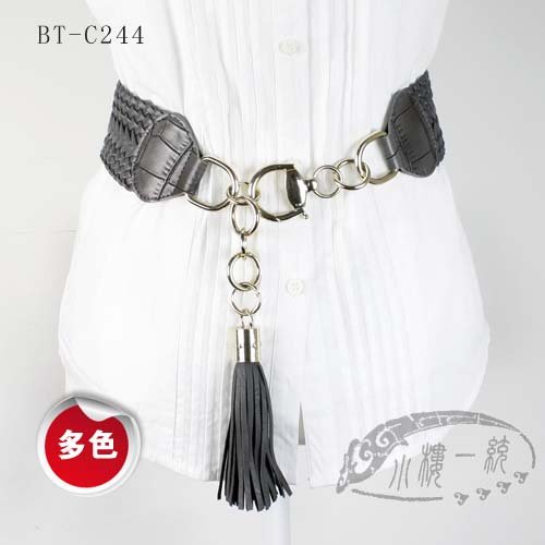 Free shipping imported high-quality Women Tassel Wide Woven Braided Leather Boho Hip Belt fashion ladies belts tBT-c244t