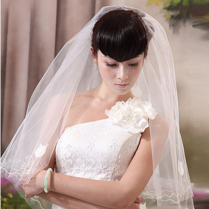 Free Shipping Influencial family bridal veil wedding dress veil bridal veil 046 whitest