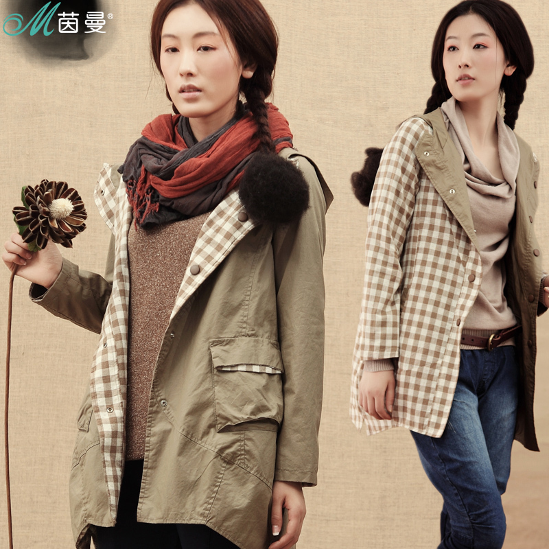 Free Shipping INMAN 2013 spring color block plaid patchwork female  823061788 Outerwear