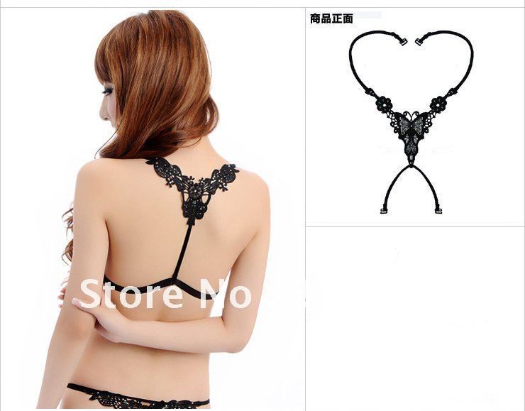 free shipping  Intimates Accessories Lace butterfly junction bra strap Cross-belt shoulder straps