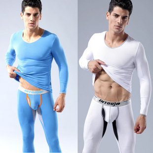 Free Shipping, Intouch 100% cotton autumn underwear set 100% cotton thin thermal set commercial V-neck