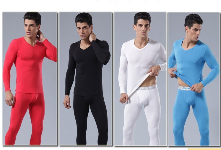 Free Shipping, Intouch male underwear modal long johns set thermal underwear basic underwear