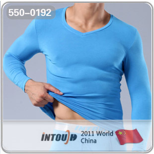 Free shipping! Intouch underwear modal V-neck long-sleeve top long johns cotton sweater 550 - 0192