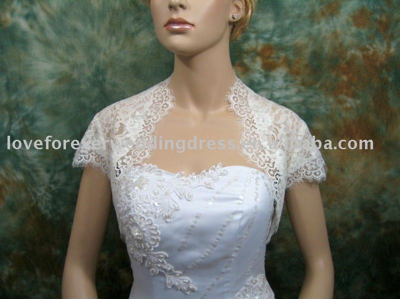 Free Shipping Ivory Bridal Jackets Lace Bolero New Arrival Custom